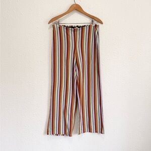 Silence + Noise striped cropped wide terry cloth festival pants